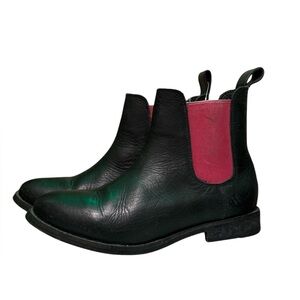 Free People Black Chelsea Boots with pink Elastic Panels